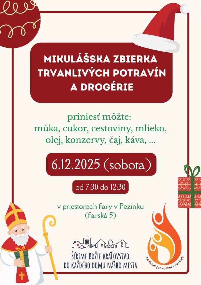 Mikulášska zbierka trvanlivých potravín a drogérie